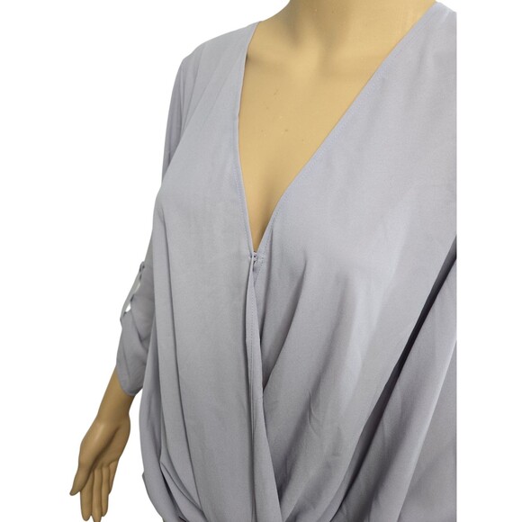 Lush Medium women's lavender purple roll tab blouse top thin light lilac - Picture 5 of 5